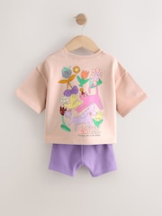 Pink Lucky Dog - Set aus Kurzarm-Oberteil und Shorts aus 100 % Baumwolle (3M.–7J.) - Bild 10 von 12