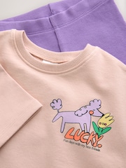 Pink Lucky Dog - Set aus Kurzarm-Oberteil und Shorts aus 100 % Baumwolle (3M.–7J.) - Bild 11 von 12