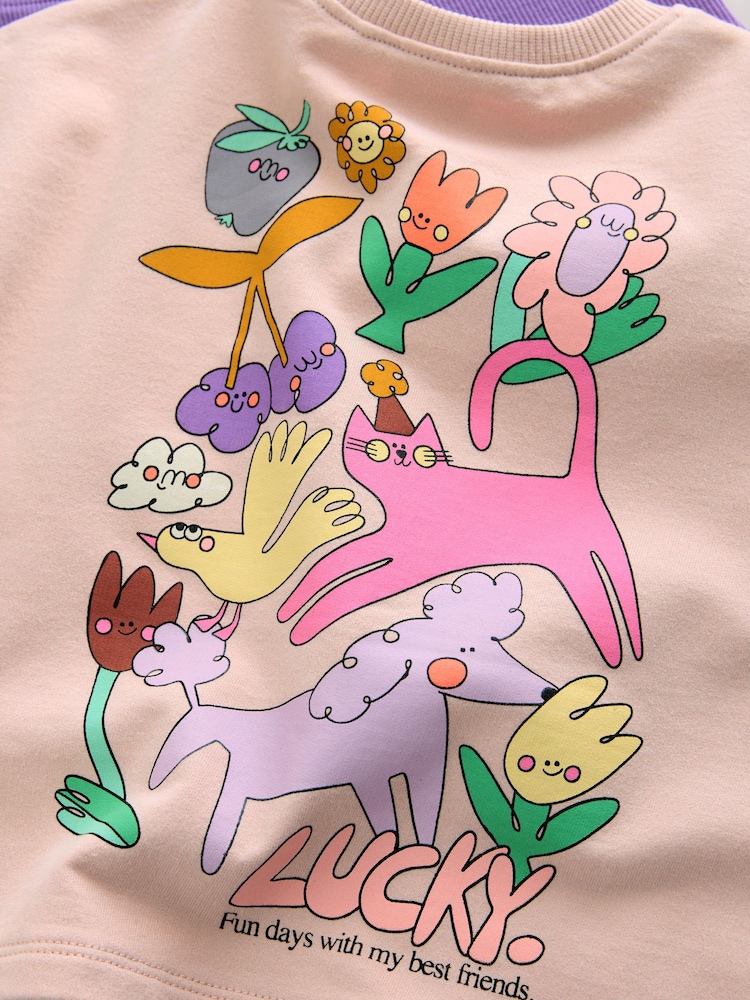 Pink Lucky Dog - Set aus Kurzarm-Oberteil und Shorts aus 100 % Baumwolle (3M.–7J.) - Bild 12 von 12
