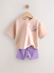 Pink Lucky Dog - Set aus Kurzarm-Oberteil und Shorts aus 100 % Baumwolle (3M.–7J.) - Bild 9 von 12