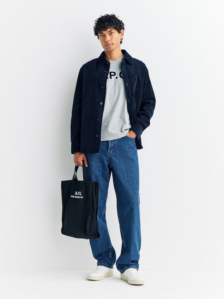 A.P.C. Grey Large Logo Standard T-Shirt - Image 2 of 4