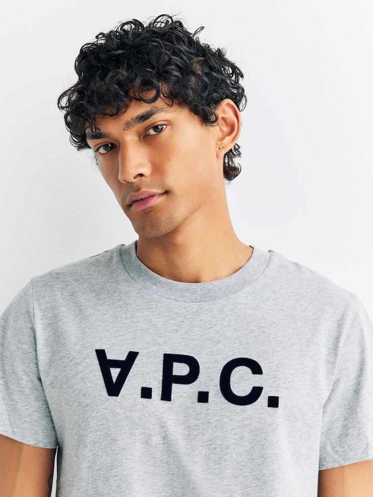 A.P.C. Grey Large Logo Standard T-Shirt - Image 4 of 4