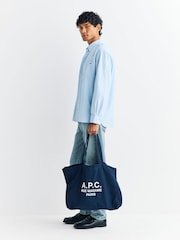 A.P.C. Light Blue Chemise Mateo Logo Shirt - Image 4 of 5