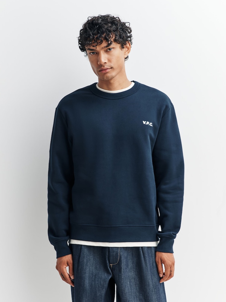 A.P.C. Blue Boxy Petit VPC Sweatshirt - Image 1 of 5 A.P.C. Blue Boxy Petit VPC Sweatshirt - Image 1 of 5