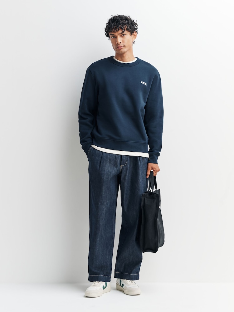 A.P.C. Blue Boxy Petit VPC Sweatshirt - Image 2 of 5 A.P.C. Blue Boxy Petit VPC Sweatshirt - Image 2 of 5