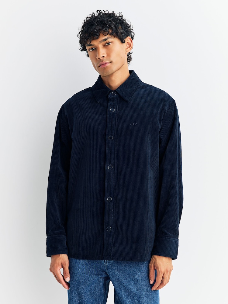 A.P.C. Blue Surchemise Bobby Corduroy Jacket - Image 6 of 6