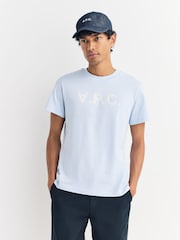 A.P.C. Light Blue Large Logo Standard T-Shirt - Image 1 of 5