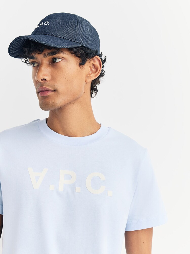 A.P.C. Light Blue Large Logo Standard T-Shirt - Image 5 of 5