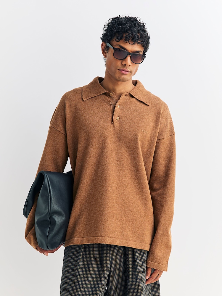 A.P.C. Brown Manuel Polo Jumper - Image 1 of 6