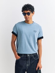 A.P.C. Light Blue Standard Rue Madame T-Shirt - Image 1 of 4