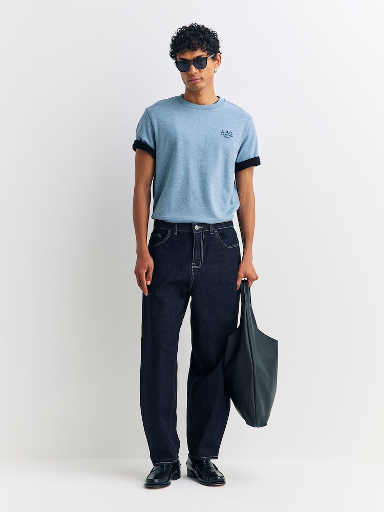 A.P.C. Light Blue Standard Rue Madame T-Shirt - Image 4 of 4