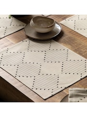 Gallery Home White Diamond Weave Placemats 4 Pack - Image 1 of 8