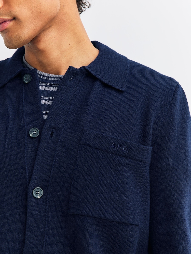 A.P.C. Blue Veste Matti Jumper - Image 5 of 5 A.P.C. Blue Veste Matti Jumper - Image 5 of 5