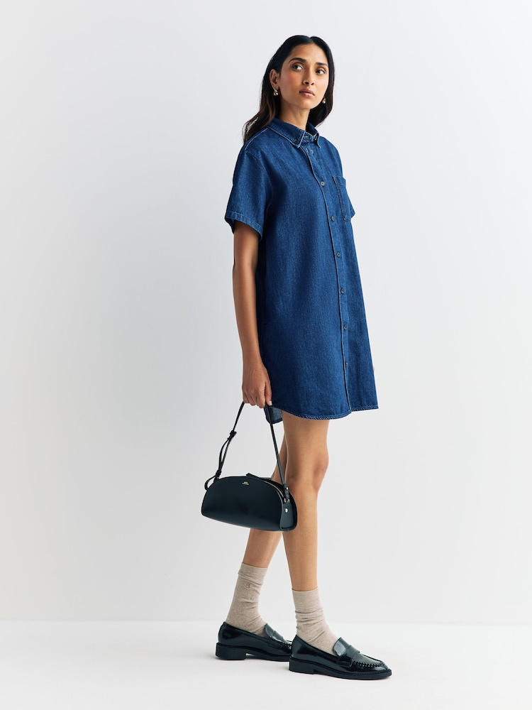 apc t shirt dress A.P.C T-Shirt Dress White And Black Striped Short Sleeve Knit Size Xs