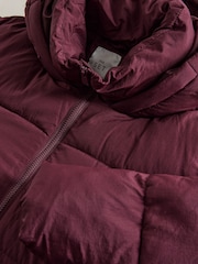 The Set Burgundy Red Hooded Longline Padded Maxi Coat - Image 3 of 3