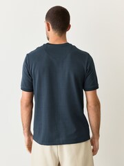 Blue Jacquarded Pattern Smart T-Shirt - Image 3 of 8