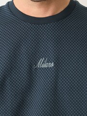 Blue Jacquarded Pattern Smart T-Shirt - Image 5 of 8