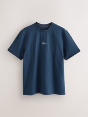 Blue Jacquarded Pattern Smart T-Shirt - Image 6 of 8