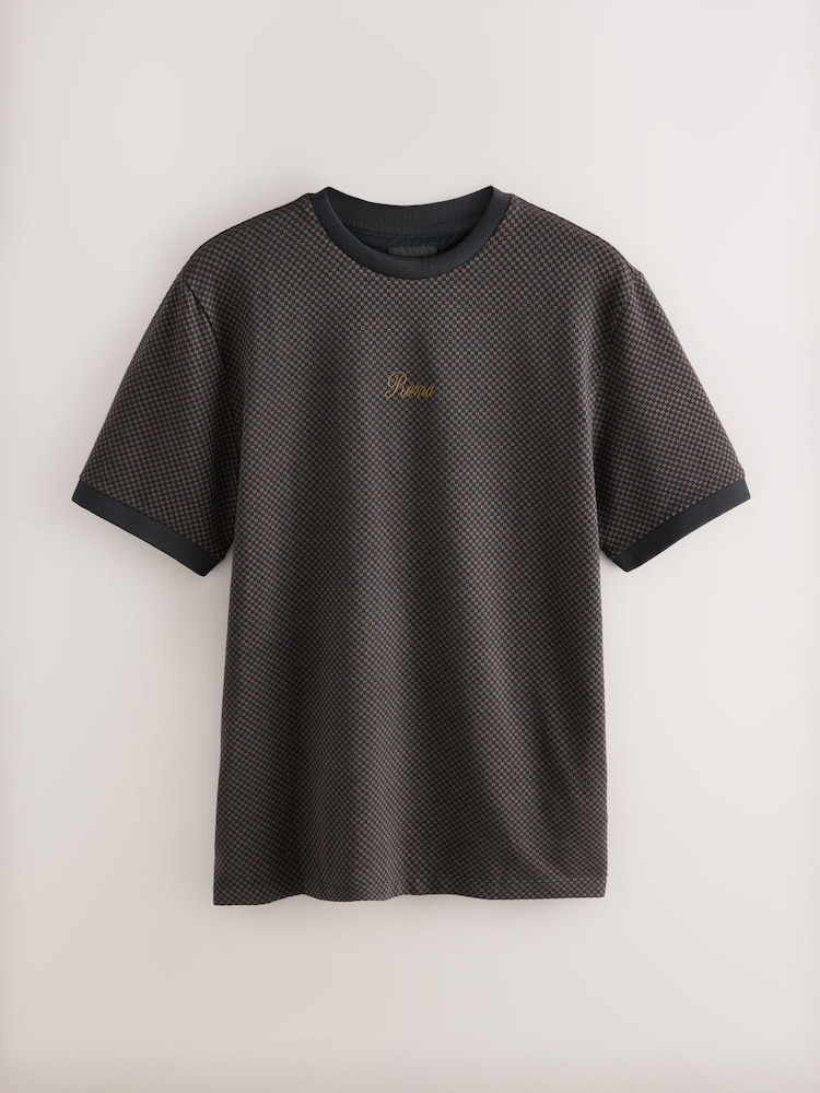 Bronze Jacquarded Pattern Smart T-Shirt - Image 1 of 3