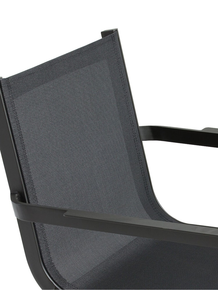 La Redoute Intérieurs Charcoal Set of 2 Zory Aluminium Garden Armchairs - Image 4 of 4