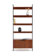 La Redoute Intérieurs WalnutBlack Watford Vintage Walnut Steel Shelving Unit H190cm - Image 1 of 4