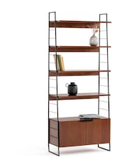 La Redoute Intérieurs WalnutBlack Watford Vintage Walnut Steel Shelving Unit H190cm - Image 3 of 4