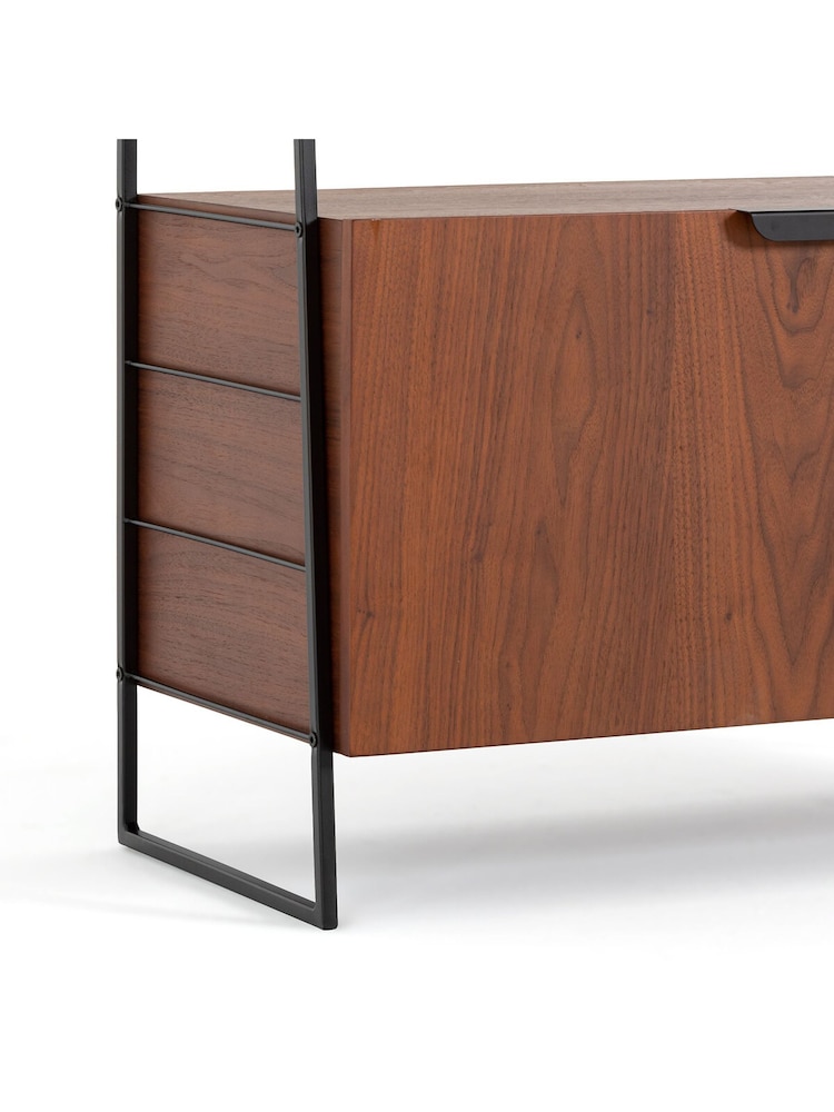 La Redoute Intérieurs WalnutBlack Watford Vintage Walnut Steel Shelving Unit H190cm - Image 4 of 4