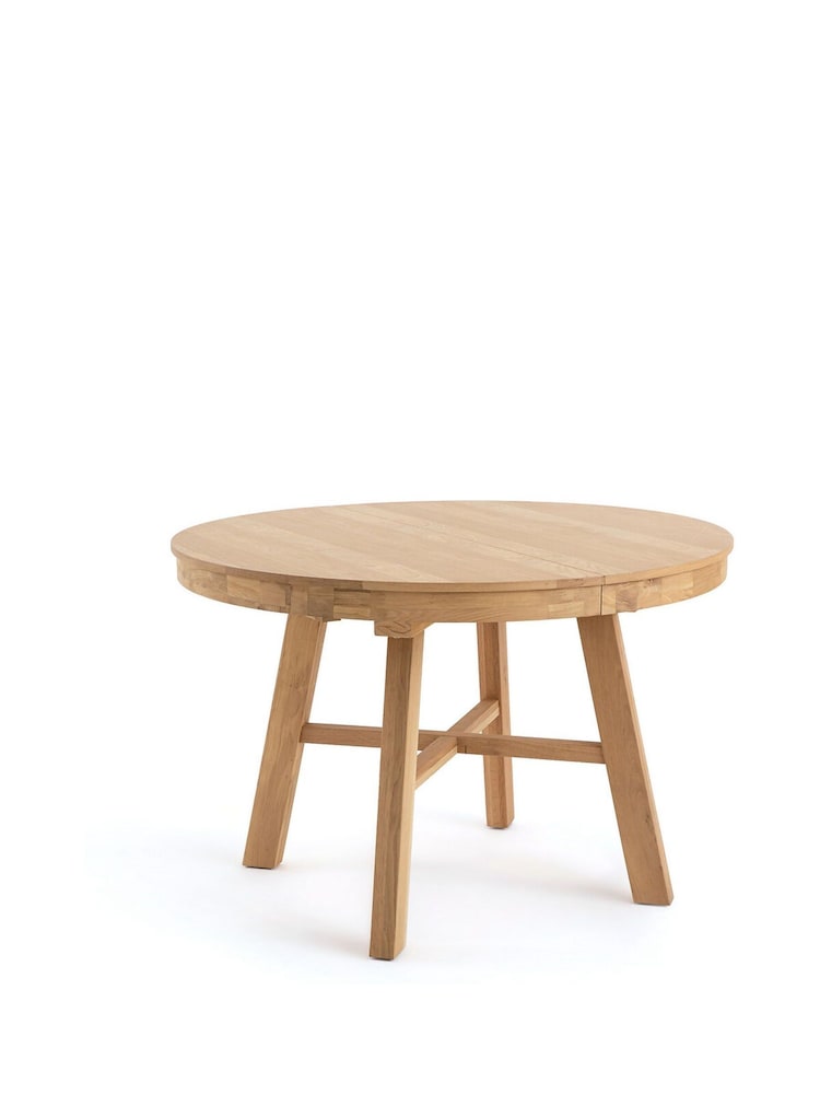 La Redoute Intérieurs Oak Zebarn Extendable Round 4 to 8 Seater Dining Table - Image 1 of 5