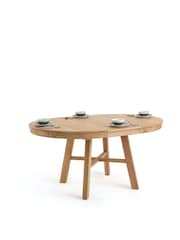 La Redoute Intérieurs Oak Zebarn Extendable Round 4 to 8 Seater Dining Table - Image 4 of 5