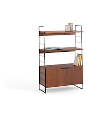 La Redoute Intérieurs Black Watford Vintage Steel  Walnut Shelving Unit H123cm - Image 2 of 3