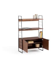 La Redoute Intérieurs Black Watford Vintage Steel  Walnut Shelving Unit H123cm - Image 3 of 3