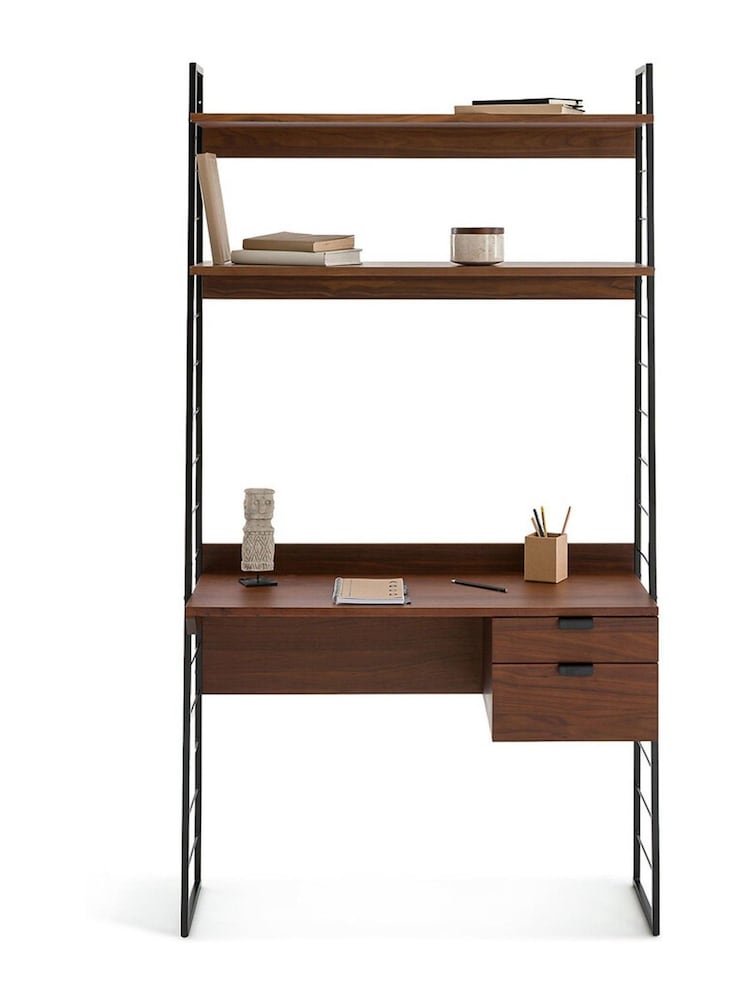 La Redoute Intérieurs Walnut Watford Desk Shelving Unit - Image 1 of 3