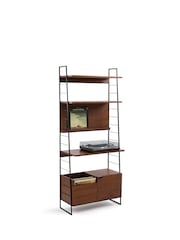 La Redoute Intérieurs Black Watford Vintage Walnut and Metal TV Cabinet - Image 2 of 5