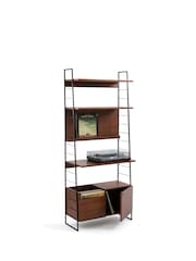 La Redoute Intérieurs Black Watford Vintage Walnut and Metal TV Cabinet - Image 3 of 5