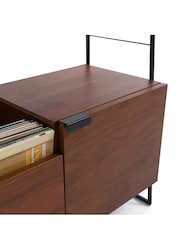 La Redoute Intérieurs Black Watford Vintage Walnut and Metal TV Cabinet - Image 5 of 5