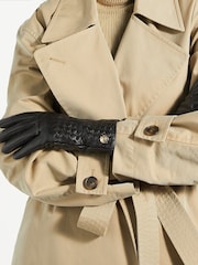 Dune London Black Idols Woven Leather Winter Gloves - Image 3 of 3
