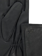 Dune London Black Impressive Long Leather Winter Gloves - Image 2 of 3