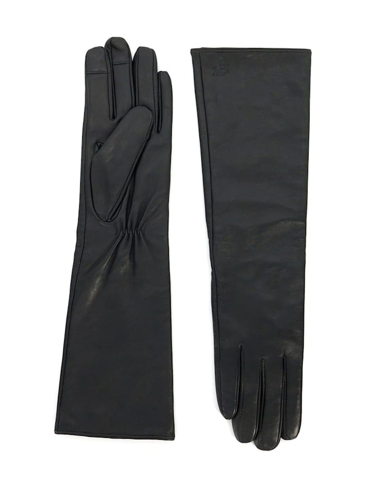 Dune London Black Impressive Long Leather Winter Gloves - Image 3 of 3
