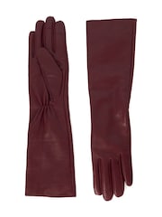 Dune London Red Impressive Long Leather Winter Gloves - Image 1 of 2