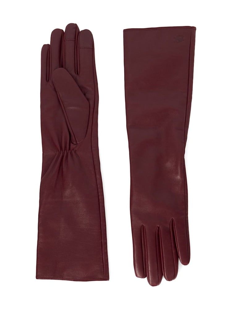 Dune London Red Impressive Long Leather Winter Gloves - Image 1 of 2