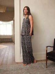 Black Ditsy Vest Pyjamas - Image 1 of 8