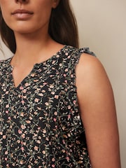 Black Ditsy Vest Pyjamas - Image 4 of 8