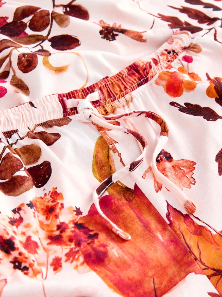 Neutral Pumpkin 100% Cotton Long Sleeve Pyjamas - Image 2 of 3