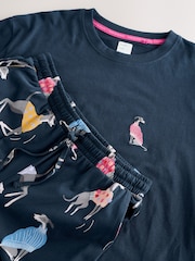 Navy Dog Jersey Short Sleeve Pyjamas - Image 2 of 4