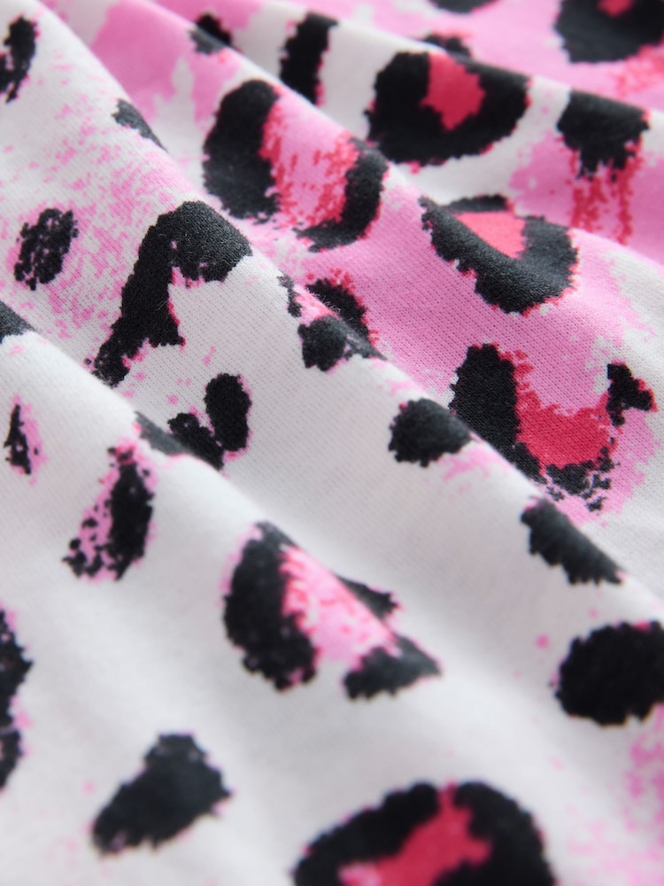 Pink Leopard Print Cotton Short Sleeve Pyjamas - Image 8 of 8