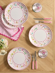 Lucy Tiffney Set of 4 Pink Autumn Leaves Dinner Plates - Image 1 of 3
