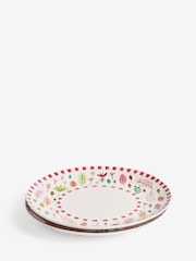 Lucy Tiffney Set of 4 Pink Autumn Leaves Dinner Plates - Image 2 of 3