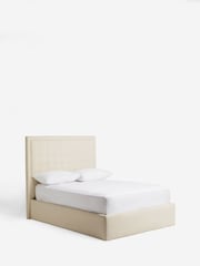 Natural Oyster Linen Look Chenille Winslow Upholstered Ottoman Storage Bed Ottoman Storage Bed Frame - Image 5 of 7