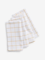 Nina Campbell Set of 4 Ochre Yellow Large Woven Check Napkins - Image 2 of 4