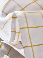 Nina Campbell Set of 4 Ochre Yellow Large Woven Check Napkins - Image 4 of 4
